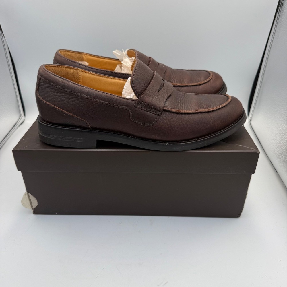 H.S. Trask Gibson Falls Mens Dark Brown Leather Penny Loafers Preppy Size 9M